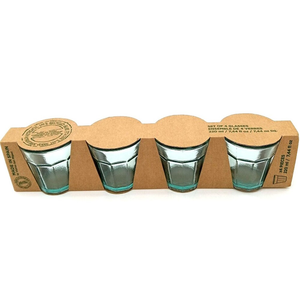 Vidrios San Miguel Green Recycled Glass Set of 4 Tumblers Spain 7.44 Ozs NIB